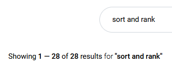 Results counter showing 28 matches found when searching for 
