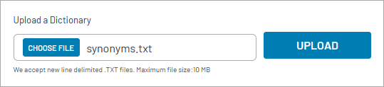 File upload interface showing a text field with 
