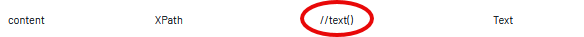 Red circle highlights the xpath expression used to extract content from web pages during crawling.