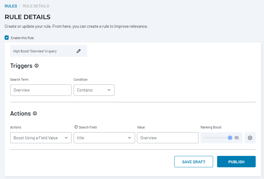 Rule boosting title field when query contains Overview