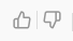 Thumbs-up and thumbs-down icons for rating AI-generated answer quality.