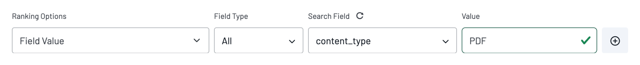 Adding a Field Value boost when the Value of the content_type field is PDF.